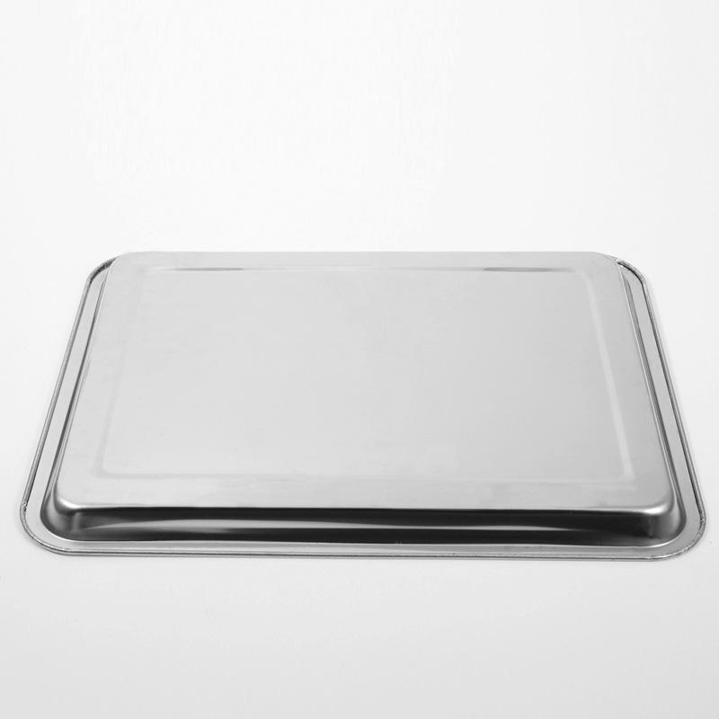 2X Stainless Steel Oblong Tray Plate Serving Tray Silver Dinner Food Kitchenware - 22X32CM 4
