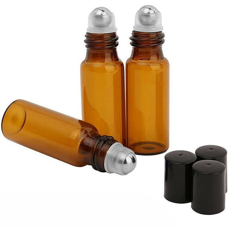 10Ml Roller Rollerball Perfume Essential Oil Roll On Ball Amber Glass Bottle - 5PCS 8