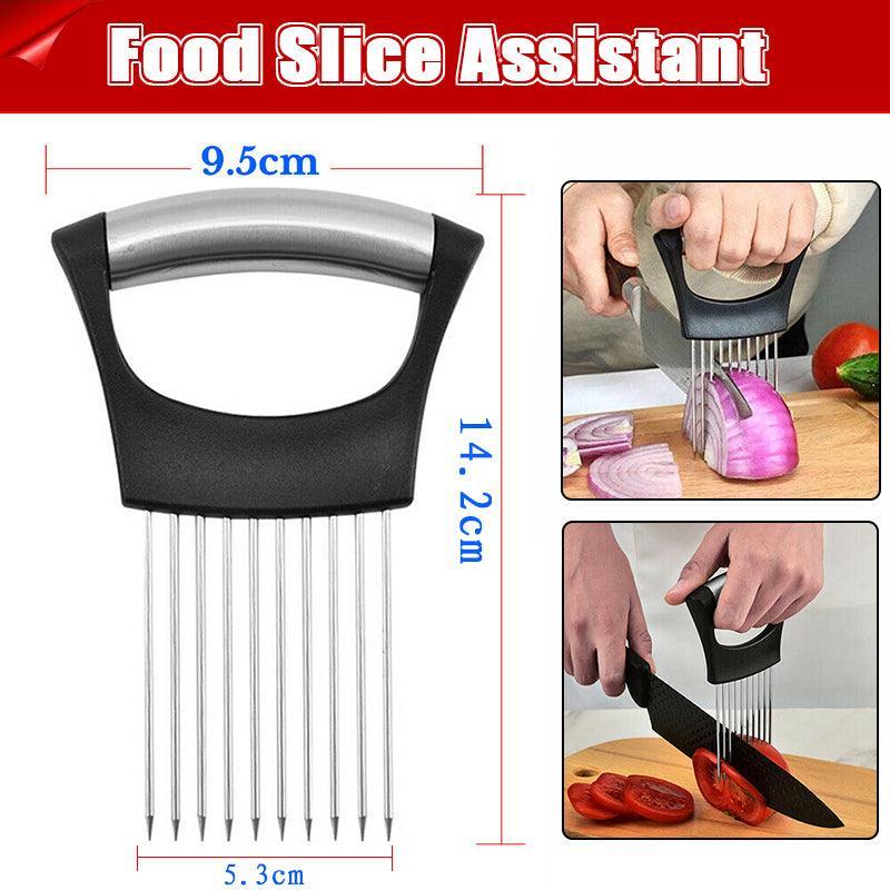 Food Slice Assistant Onion Slicer Cutter Fish Meat Potato Vegetable Holder Tool
