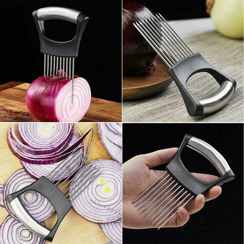 Food Slice Assistant Onion Slicer Cutter Fish Meat Potato Vegetable Holder Tool 5