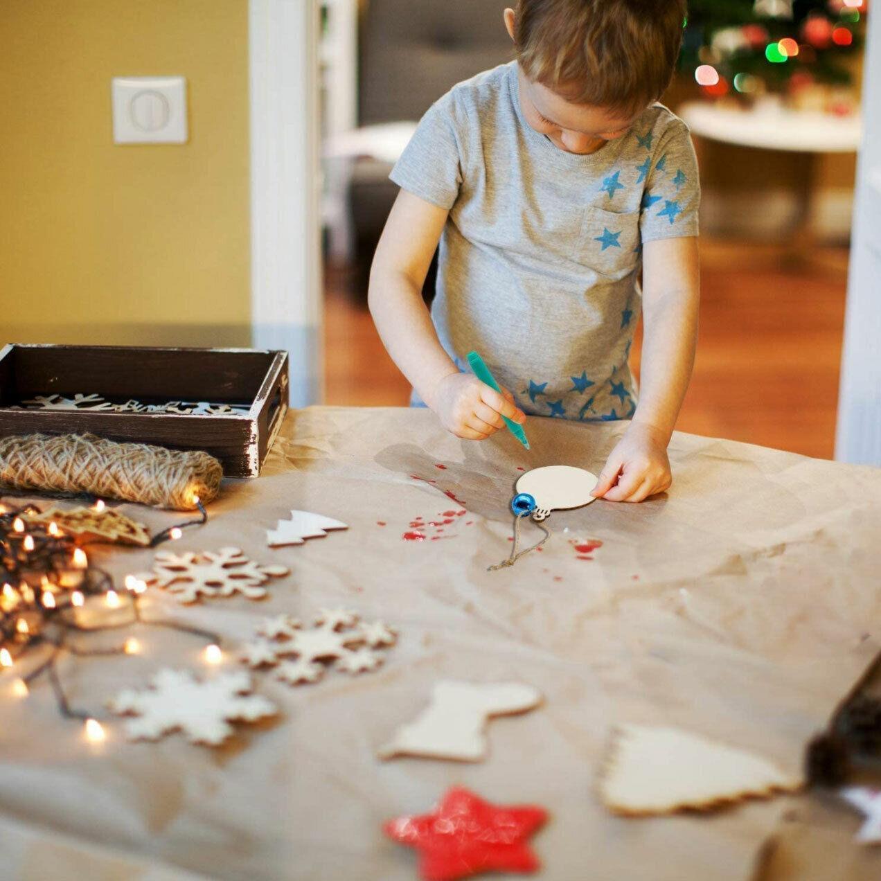 Wooden Christmas Hanging Ornament for Tree DIY Craft Decoration 10pcs - Deer02 5