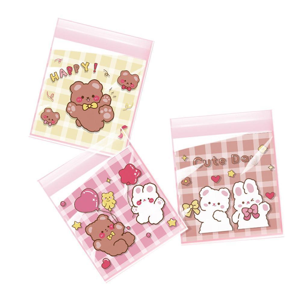 500 Pack Self Adhesive Cookie Packaging Bags Vibrant Designs OPP Material - Cute 14*14*3cm 13