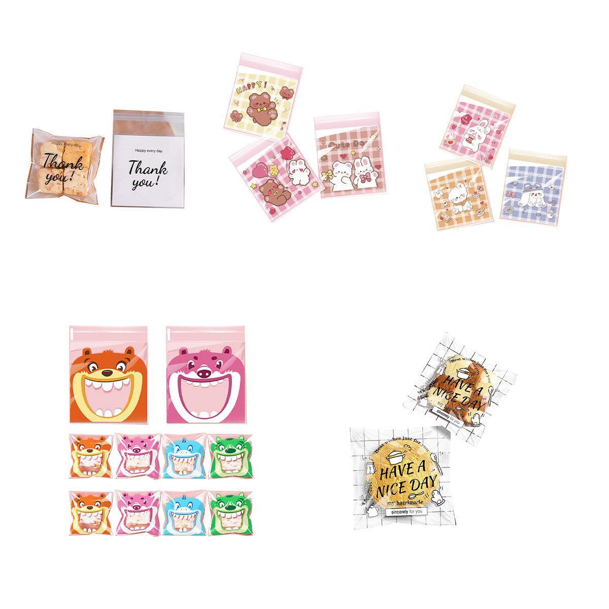 500 Pack Self Adhesive Cookie Packaging Bags Vibrant Designs OPP Material - Beer 10*10*3cm