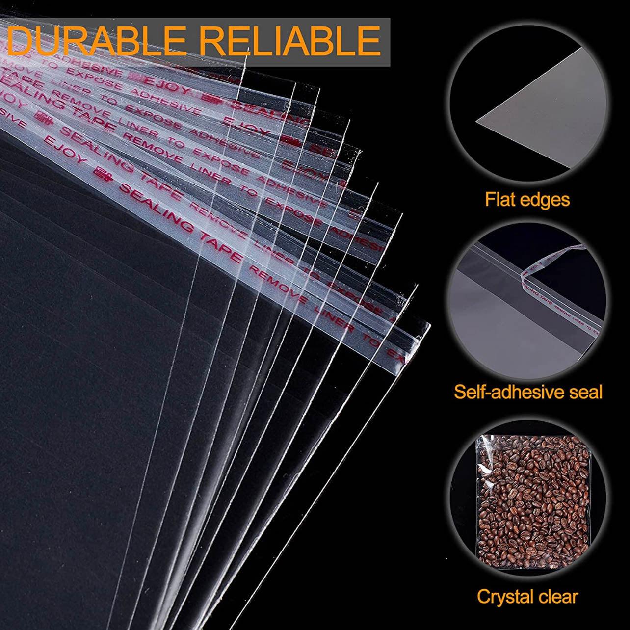 100Pcs Self-Adhesive Clear Opp Cellophane Bags with Air Hole - 12*14+3cm 3