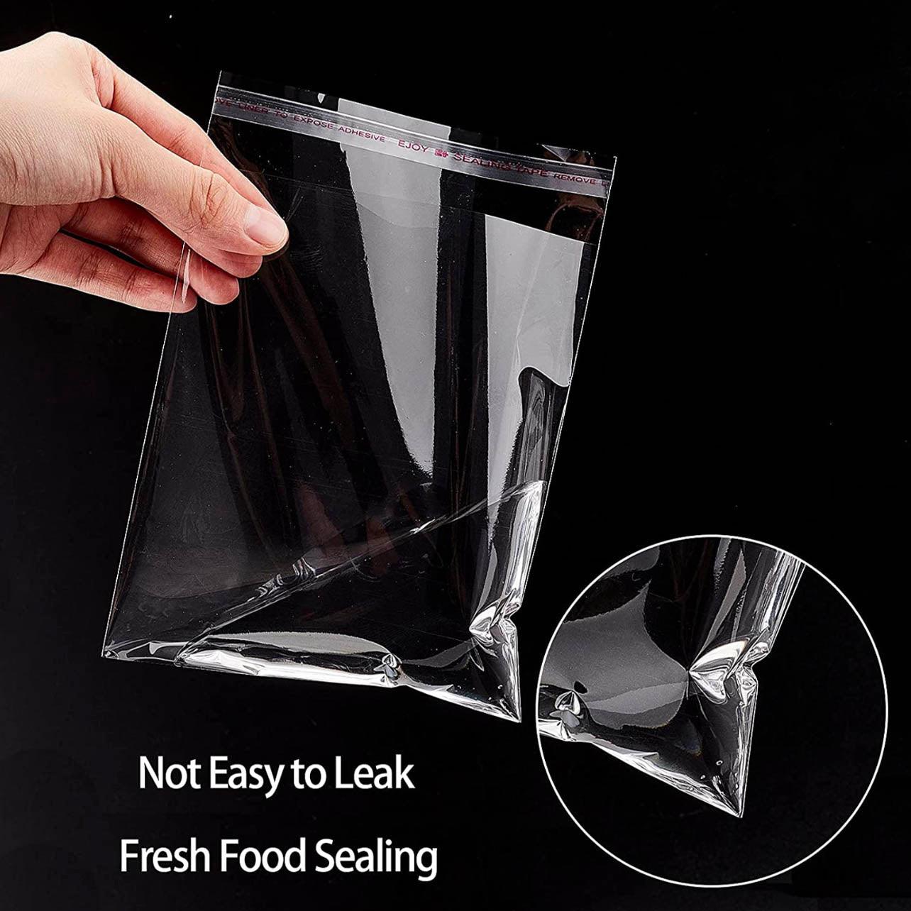 100Pcs Self-Adhesive Clear Opp Cellophane Bags with Air Hole - 12*14+3cm 4