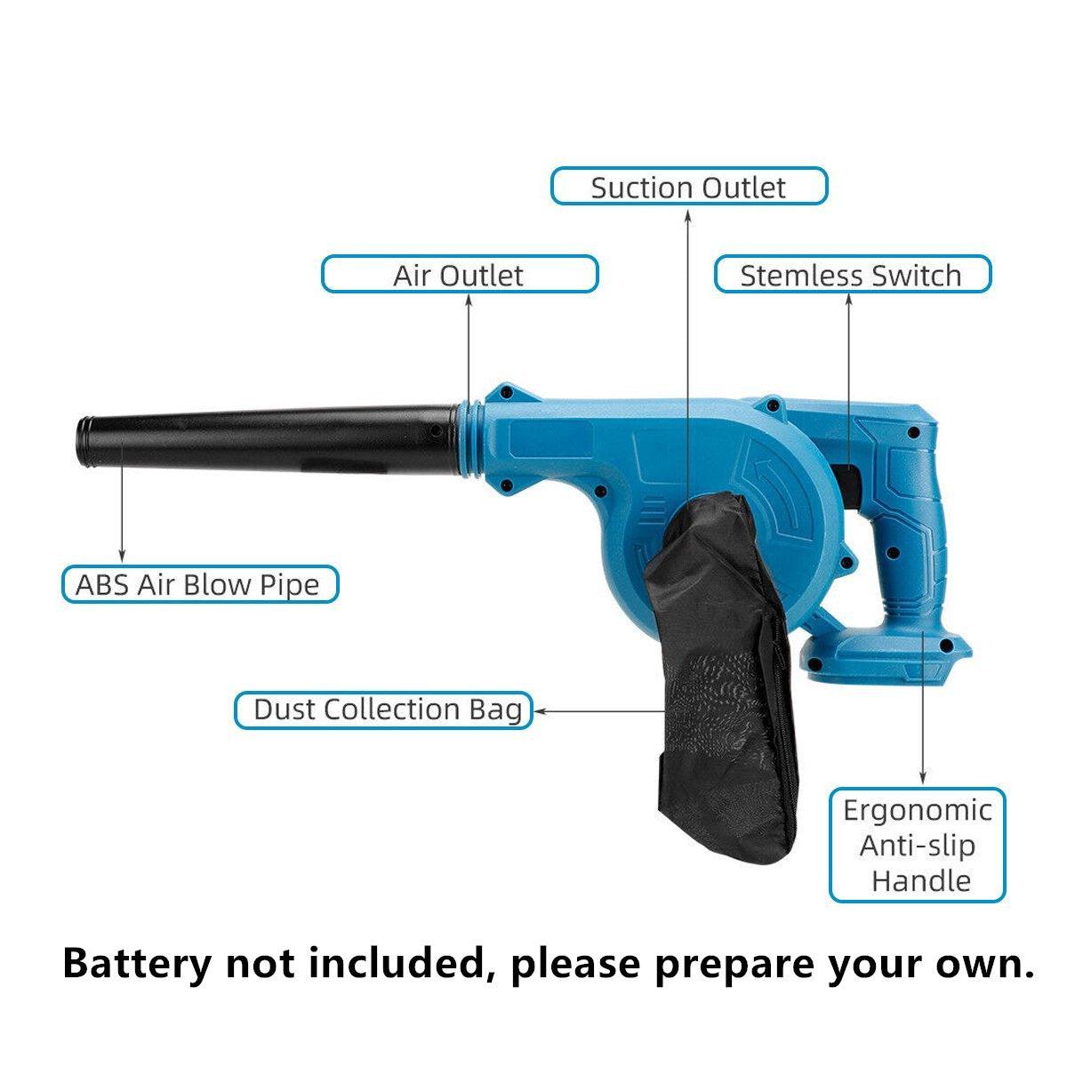 Portable Cordless Air Blower Leaf Dust Tool 1080W 19000 RPM Li-ion Battery 3