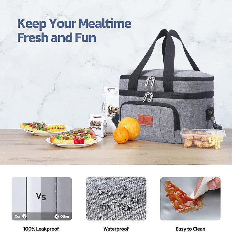 10L Insulated Lunch Bag Waterproof Cooler Bag with Strap for Picnic Work Travel 4