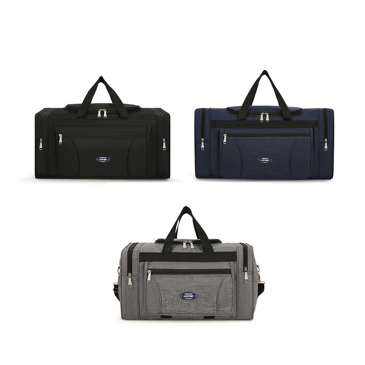 Large Capacity Waterproof Travel Luggage Bag Lightweight Foldable Handbag - Medium-Grey