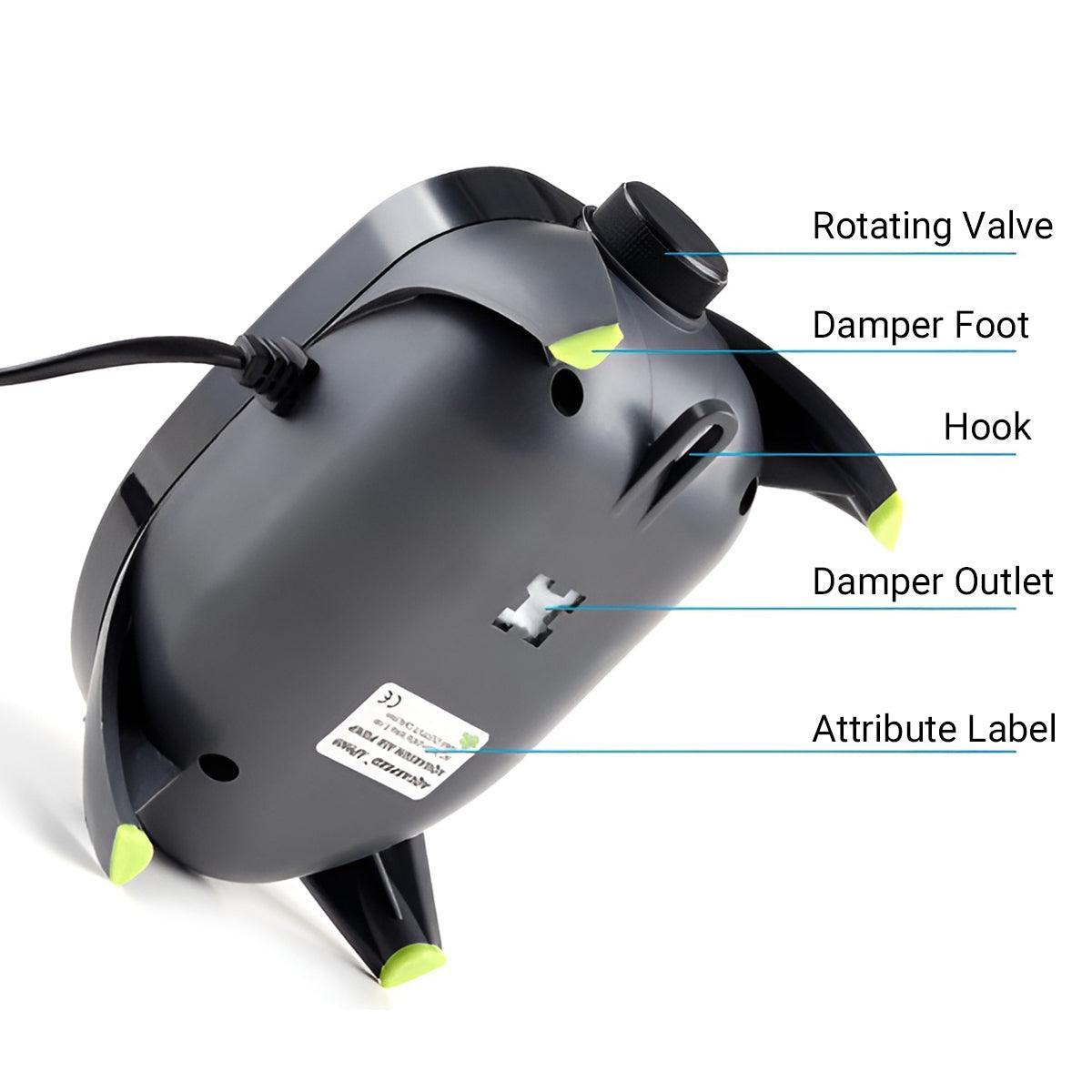 Quiet Fish Tank Oxygen Pump Aquarium Air Stone Aerator Oxygenator Water Filter - 10W 5