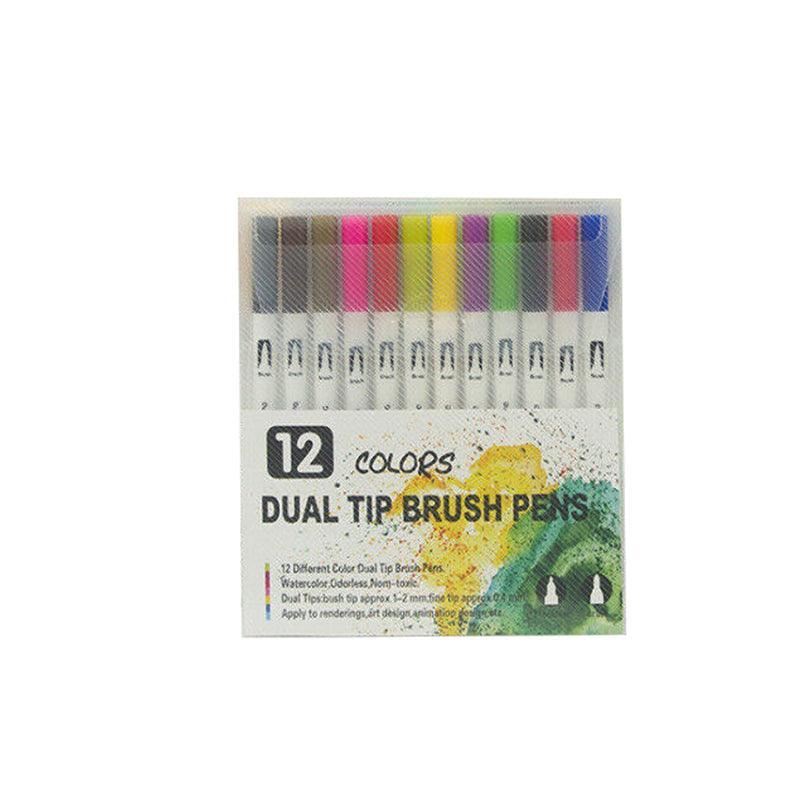 12-120 Watercolor Brush Pen Set Artist Sketch Marker - White-36 Colours 6