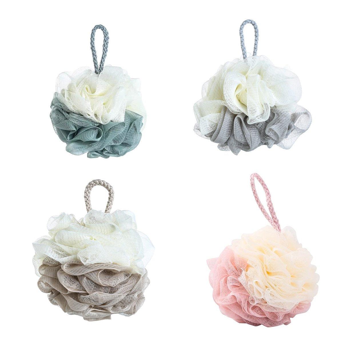 Bath Ball Mermaid Loofah Sponge Bath Puff Soft Ball Body Exfoliate Wash Shower - Grey