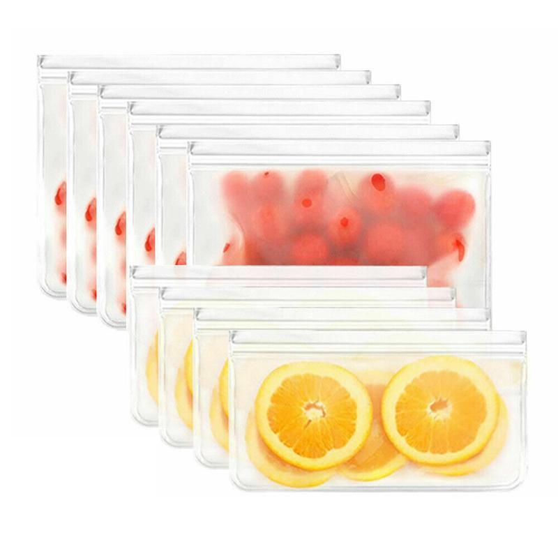 10-40PCS PEVA Food Storage Bags Reusable Zip Lock Pouch Fresh Sealer - 10 PCS Small 6