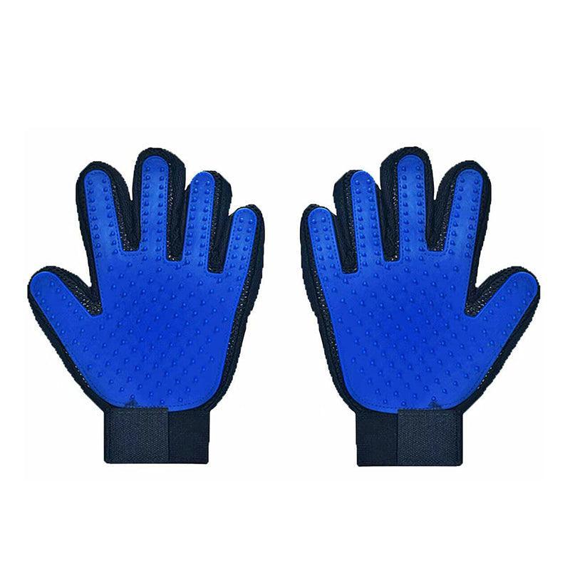 Pet Dog Cat Massage Hair Removal Grooming Comb Touch Cleaning Brush Magic Glove - Blue Right Hand 8