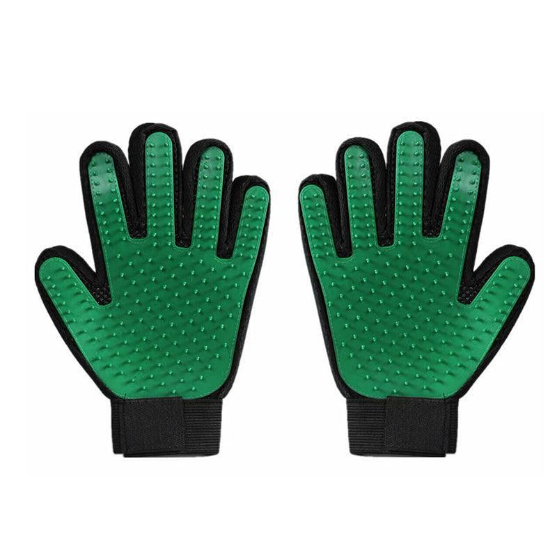 Pet Dog Cat Massage Hair Removal Grooming Comb Touch Cleaning Brush Magic Glove - Green Left Hand 11