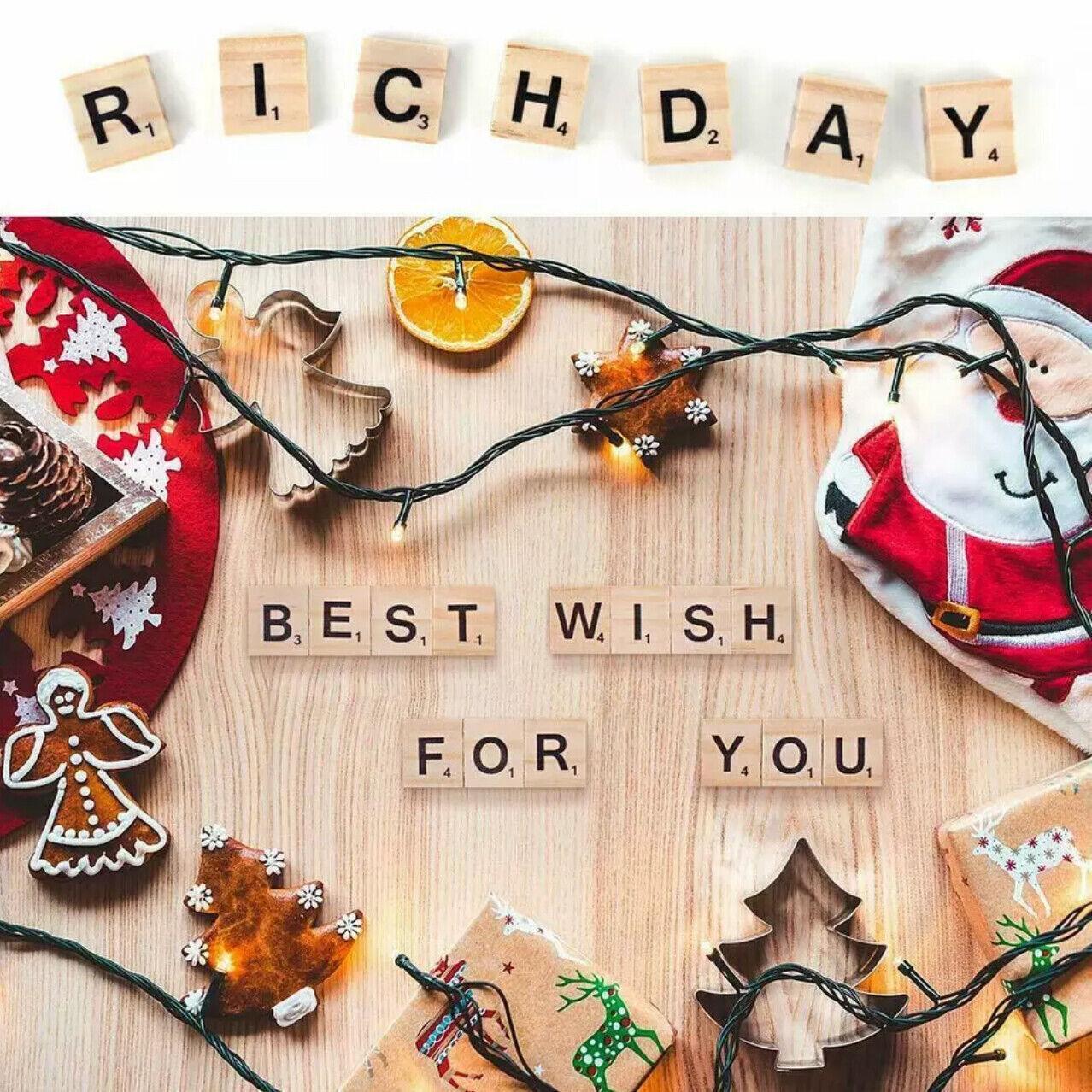 20X Wooden Alphabet Scrabble Tiles A-Z Letters and Numbers DIY Craft Game Pieces - Letter C 20pcs 3