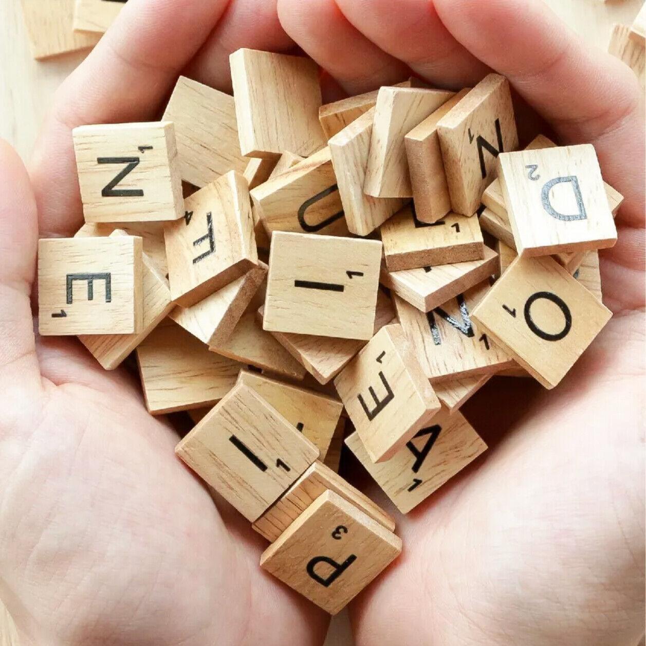 20X Wooden Alphabet Scrabble Tiles A-Z Letters and Numbers DIY Craft Game Pieces - Letter M 20pcs 4