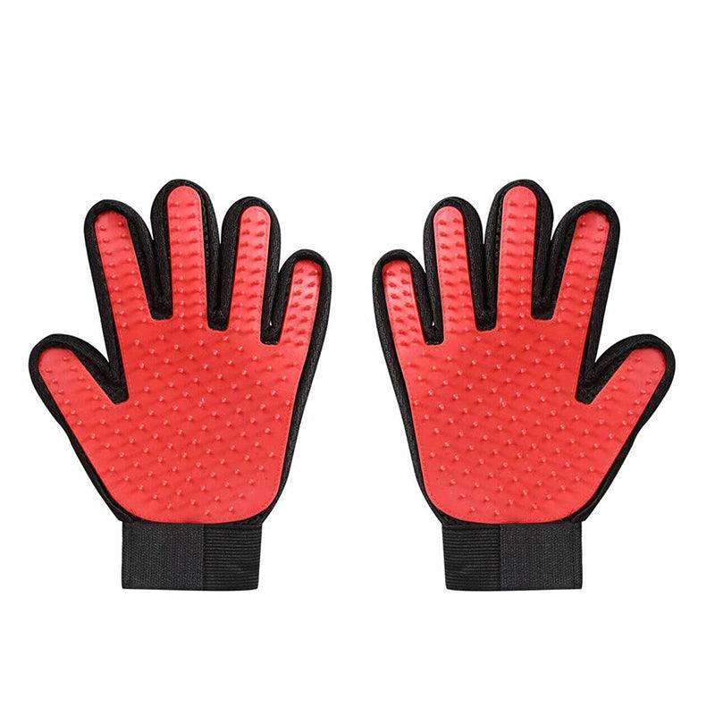 Pet Dog Cat Massage Hair Removal Grooming Comb Touch Cleaning Brush Magic Glove - Pink Left Hand 14