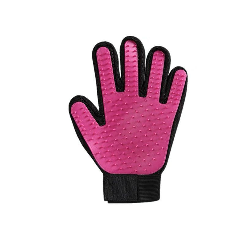 Pet Dog Cat Massage Hair Removal Grooming Comb Touch Cleaning Brush Magic Glove - Pink Left Hand 15