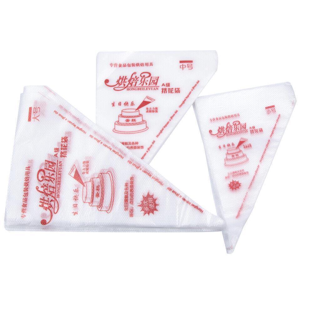 100-200Pcs Disposable Piping Bags For Cake Decor Icing Frosting Piping Nozzles - Red-Small *100 PCS 5