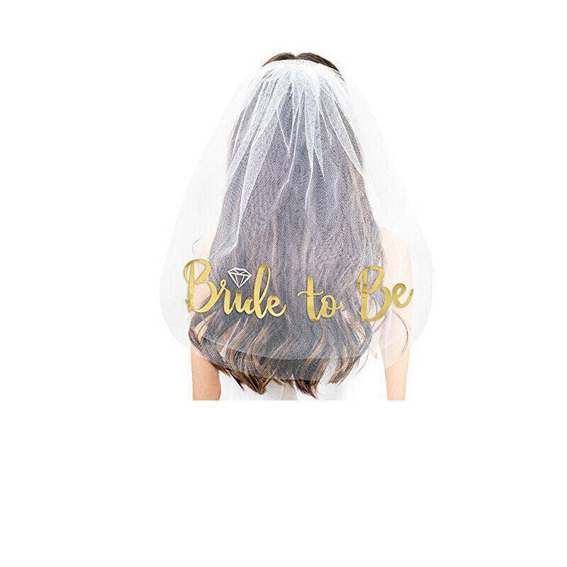 Bride To Be Hen Veil Sash Tiara Hens Night Bridal Shower Kitchen Tea Accessories - Package 5 7