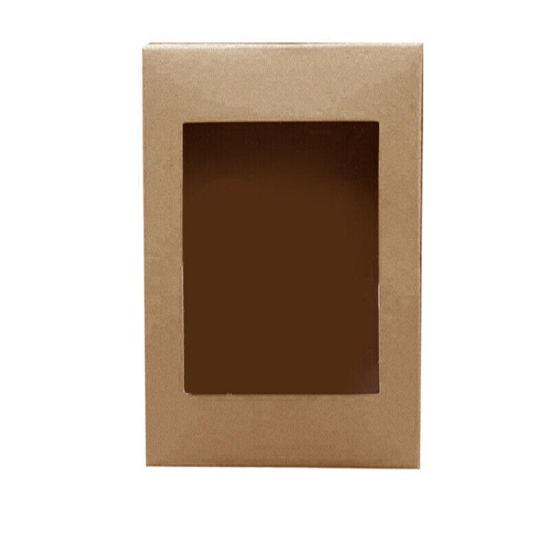 10 Pack Kraft Paper Boxes with Window Disposable Cardboard Gift Catering Trays - 20X15X5CM 6