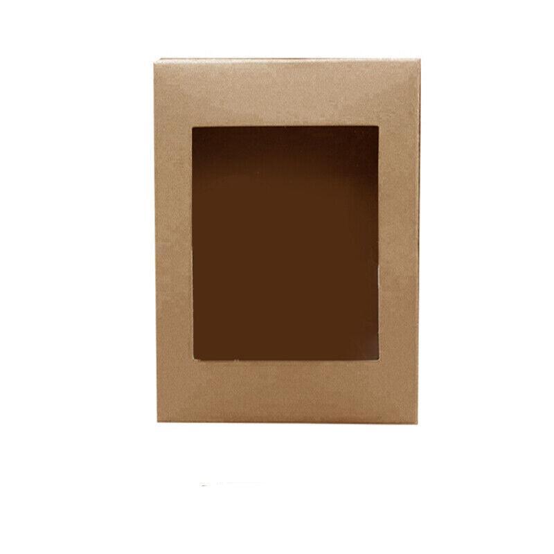 10 Pack Kraft Paper Boxes with Window Disposable Cardboard Gift Catering Trays - 20X15X5CM 7