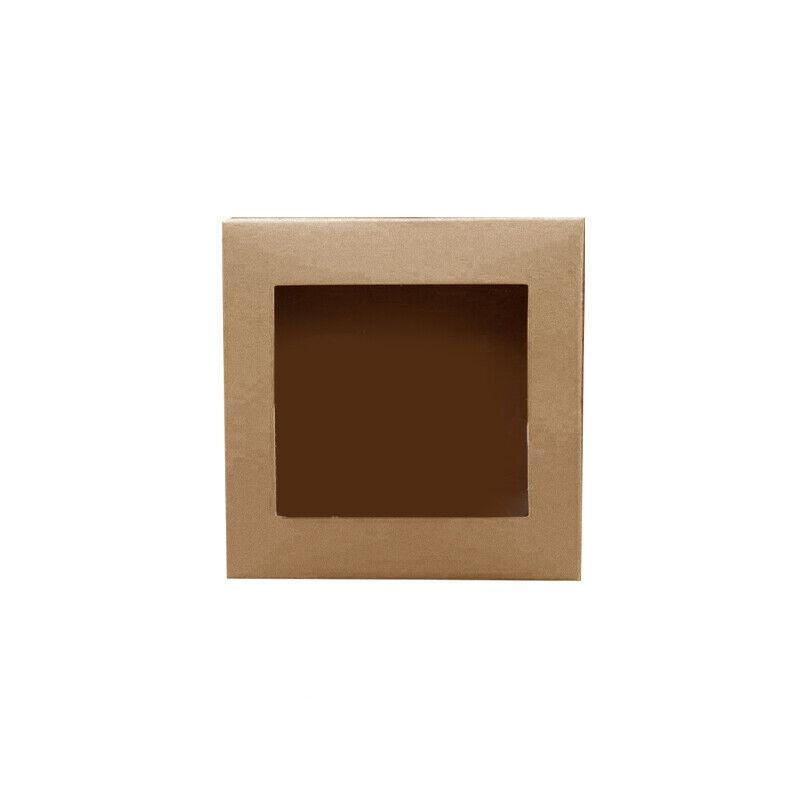 10 Pack Kraft Paper Boxes with Window Disposable Cardboard Gift Catering Trays - 20X15X5CM 8