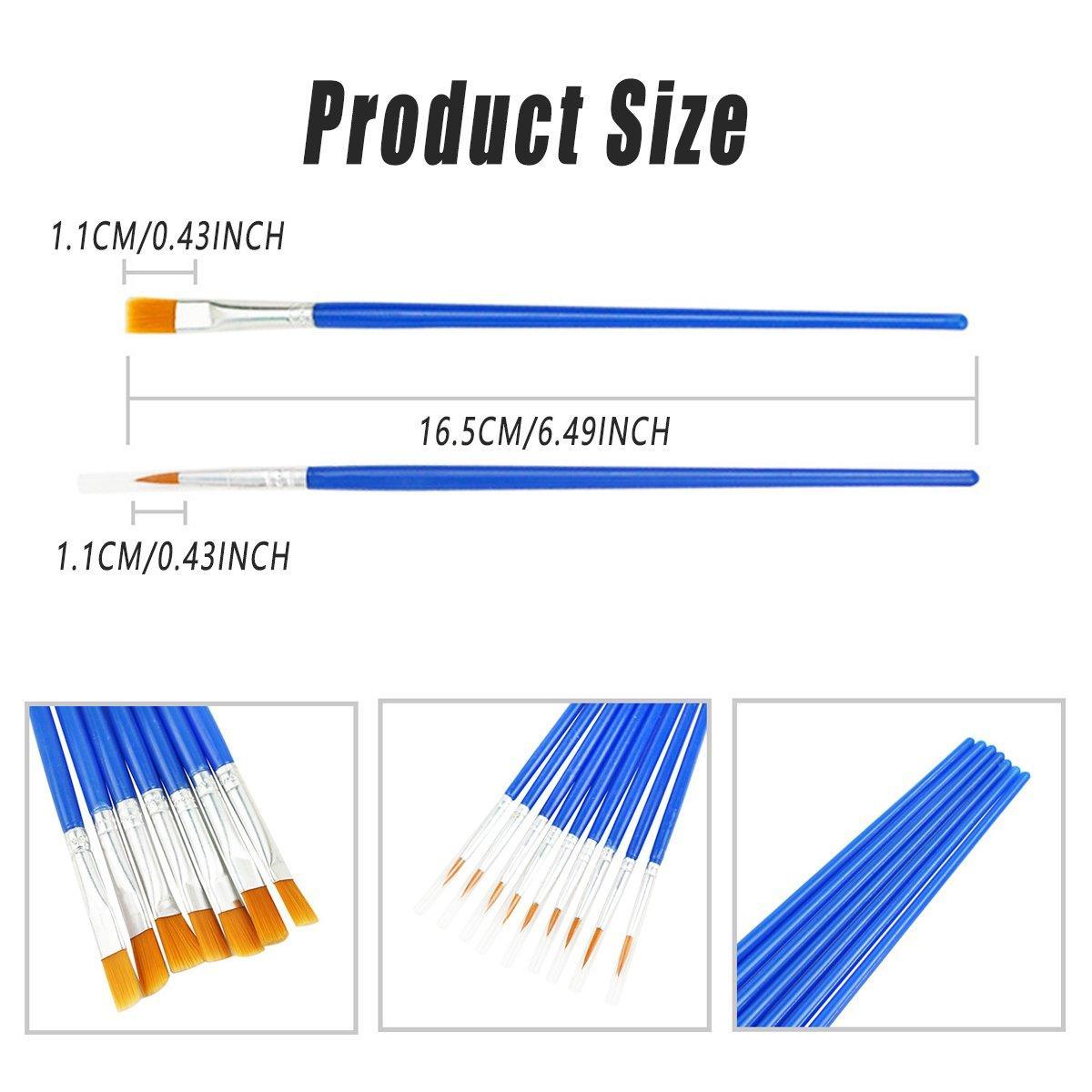 50/100PCS Plastic Flat Tip Hook Line Brushes for DIY Ceramics and Watercolor Painting - 100PCS Mixed 3