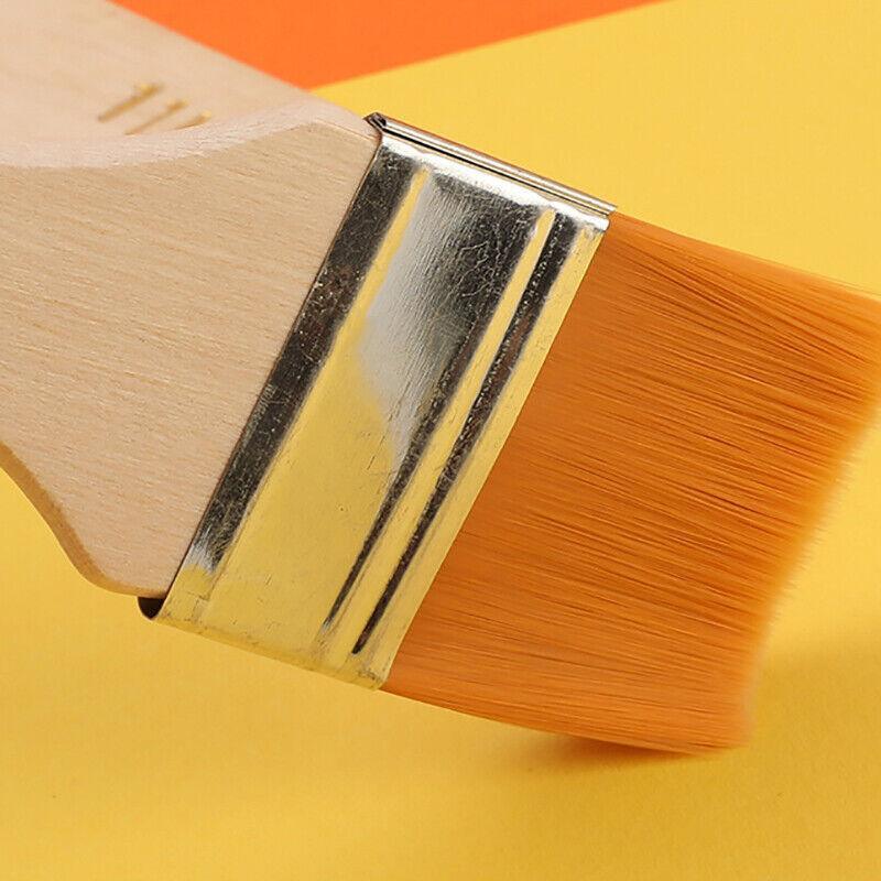 3Pack Art Brushes Flat Paint Set Drawing Painting Wooden Handle Craft 3