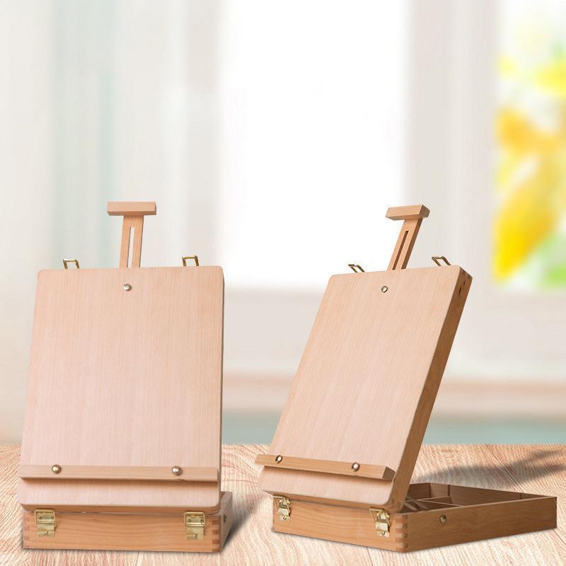 Portable Folding Easel Art Drawing Painting Wood Table Desktop Box Board 4