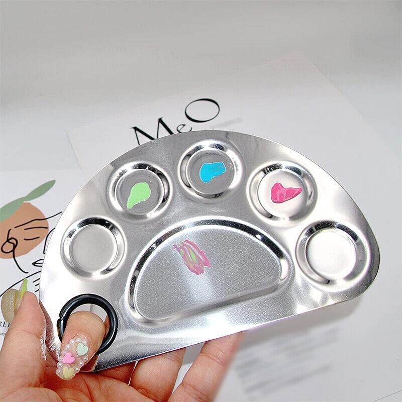 Stainless Steel Cosmetic Face Makeup Palette Spatula Foundation Mixing Tool - Semicircle 5