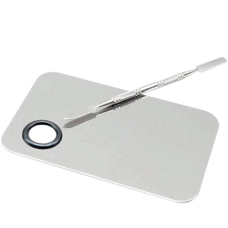 Stainless Steel Cosmetic Face Makeup Palette Spatula Foundation Mixing Tool - Semicircle 6