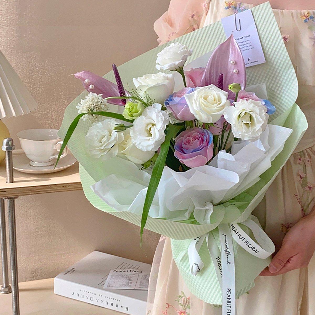 Embossed Paper Convex Flower Wrapping Paper for Floral Shop and Flower Wrapping - White 5