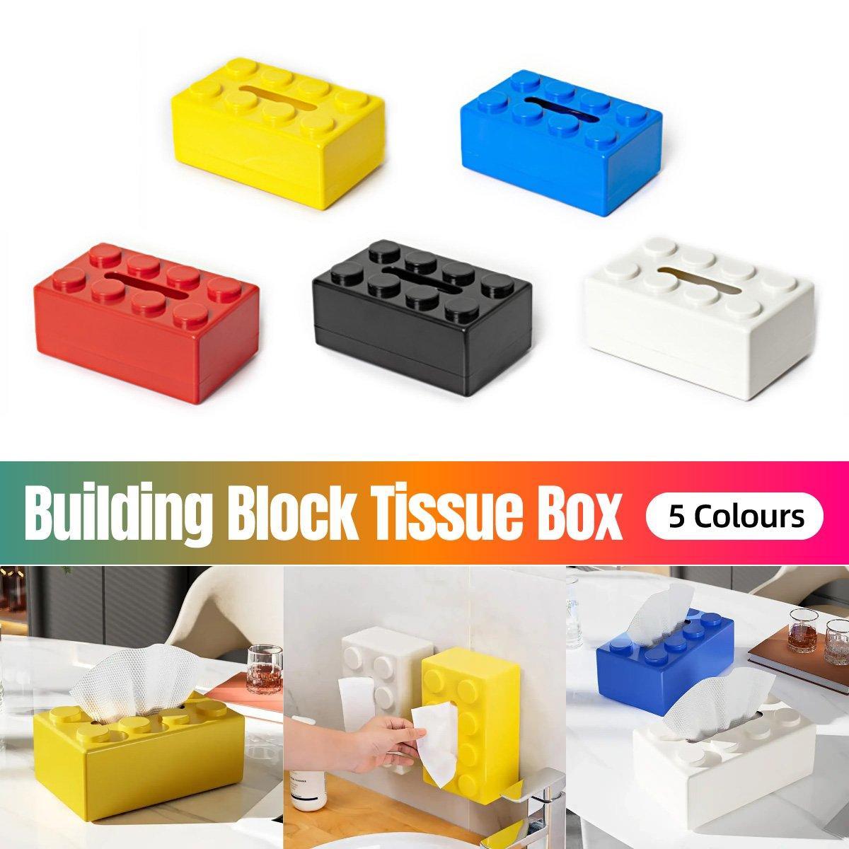 Tissue Box Cover Creative Building Block Cute Napkin Dispenser Holder Home Decor - White