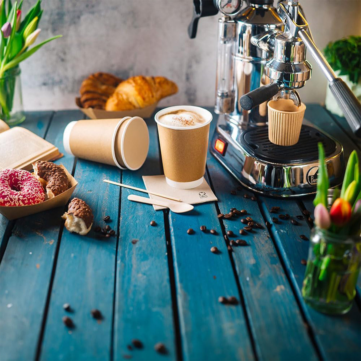 50pcs Disposable Coffee Paper Cups Hot Drink Cups 8/12/16oz for Beverage Use - 8 oz 4