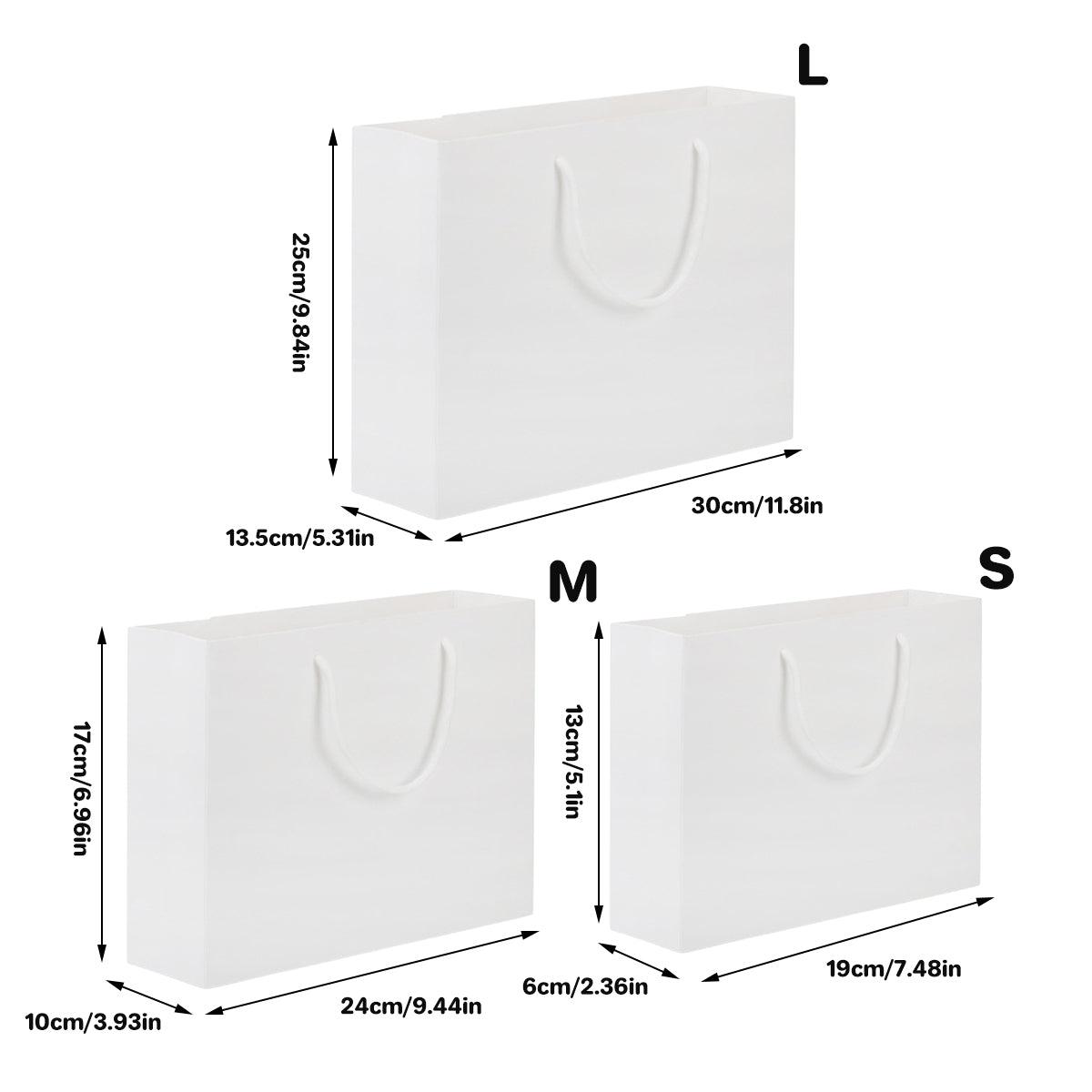 50PCS Kraft Paper Gift Bags Custom Blank Shopping Handbags for Garment Packaging - 13x19x6cm 3