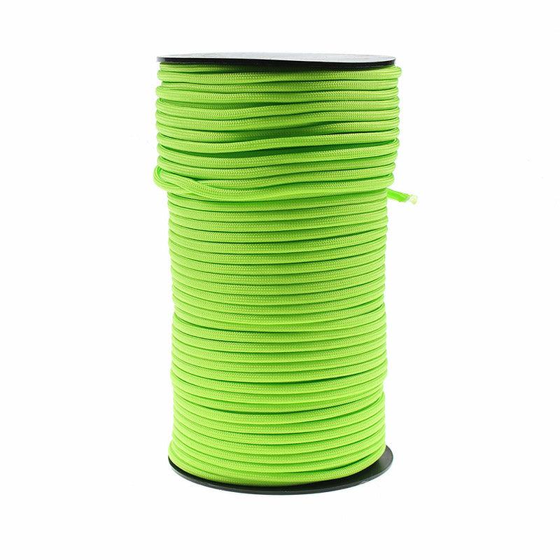 100m Paracord Outdoor Camping Binding Braided Rope Survival Gear Hiking Rope - Green 8