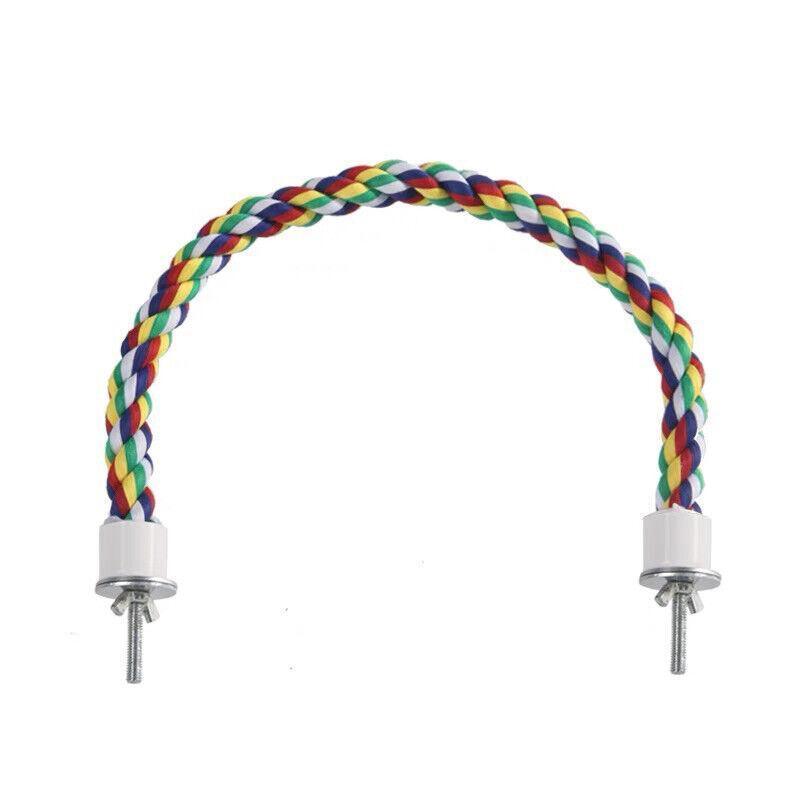 Parrot Rope Perch Colourful Bird Cage Toy Cotton Bungee Swing for Pet Birds - 60CM 3