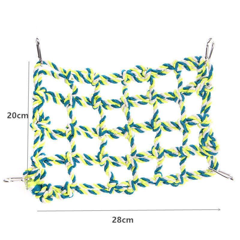 Hanging Climbing Net for Birds and Small Pets Cotton or Hemp Rope Cage Hammock - Cotton Rope 4