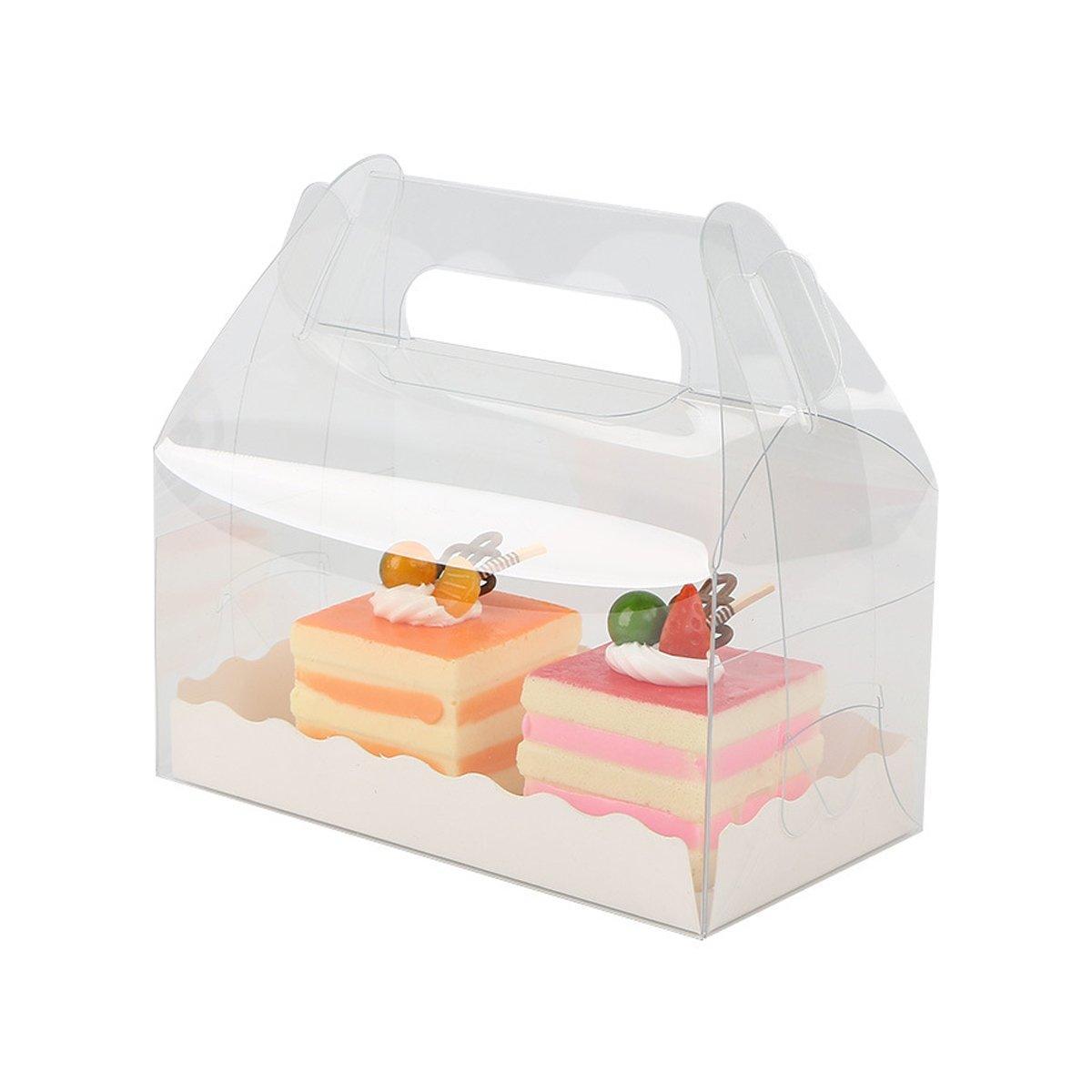 25pcs Transparent Portable Baking Box for Lasagna Mousse Cake Western Point Food - M(Round Holle Tray) 7