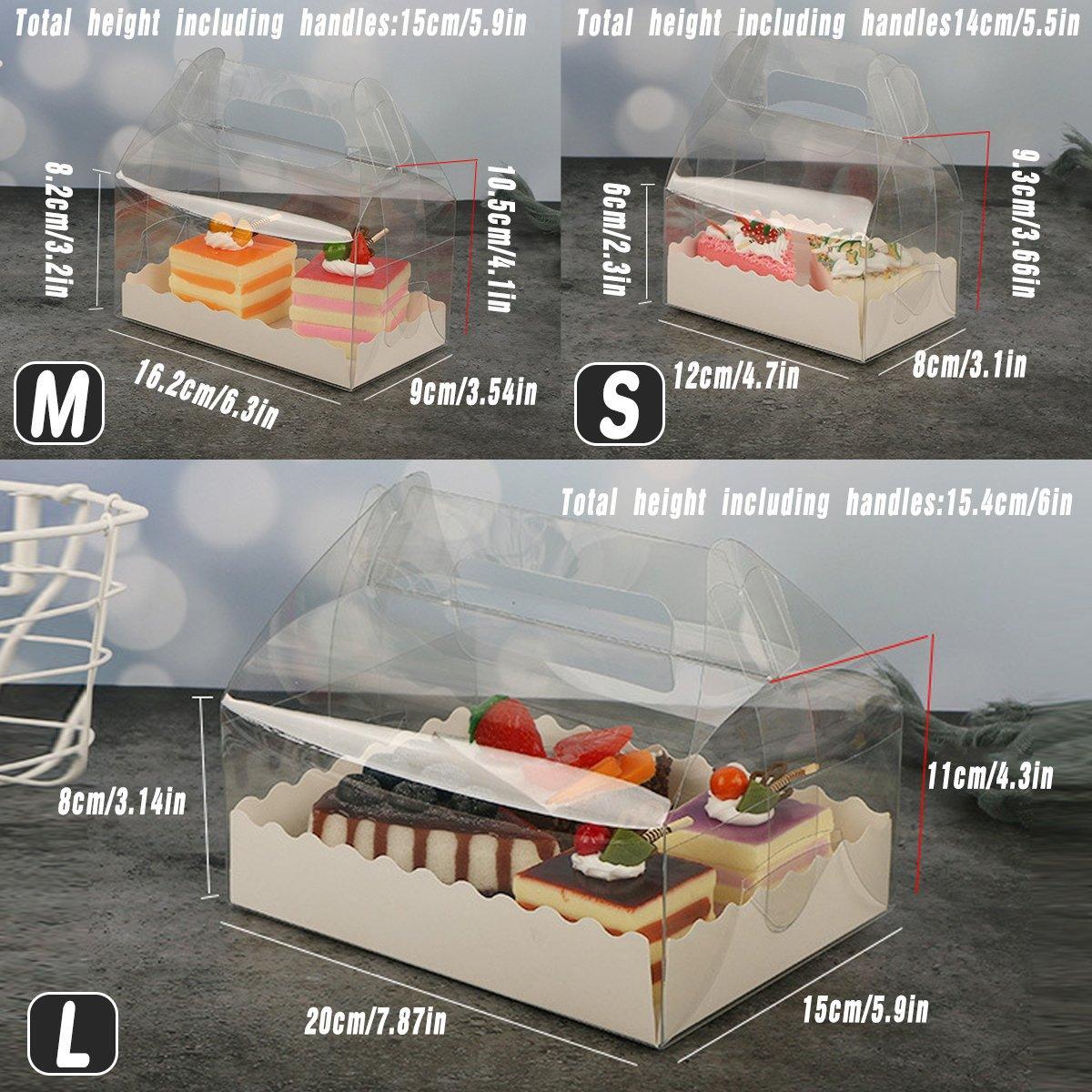 25pcs Transparent Portable Baking Box for Lasagna Mousse Cake Western Point Food - S(Flat Tray) 3