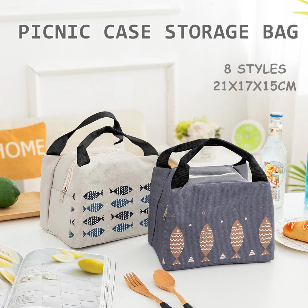 Portable Insulated Thermal Lunch Box Carry Tote Picnic Case Storage Bag 21x17x15cm - C05 (21x17x15cm)