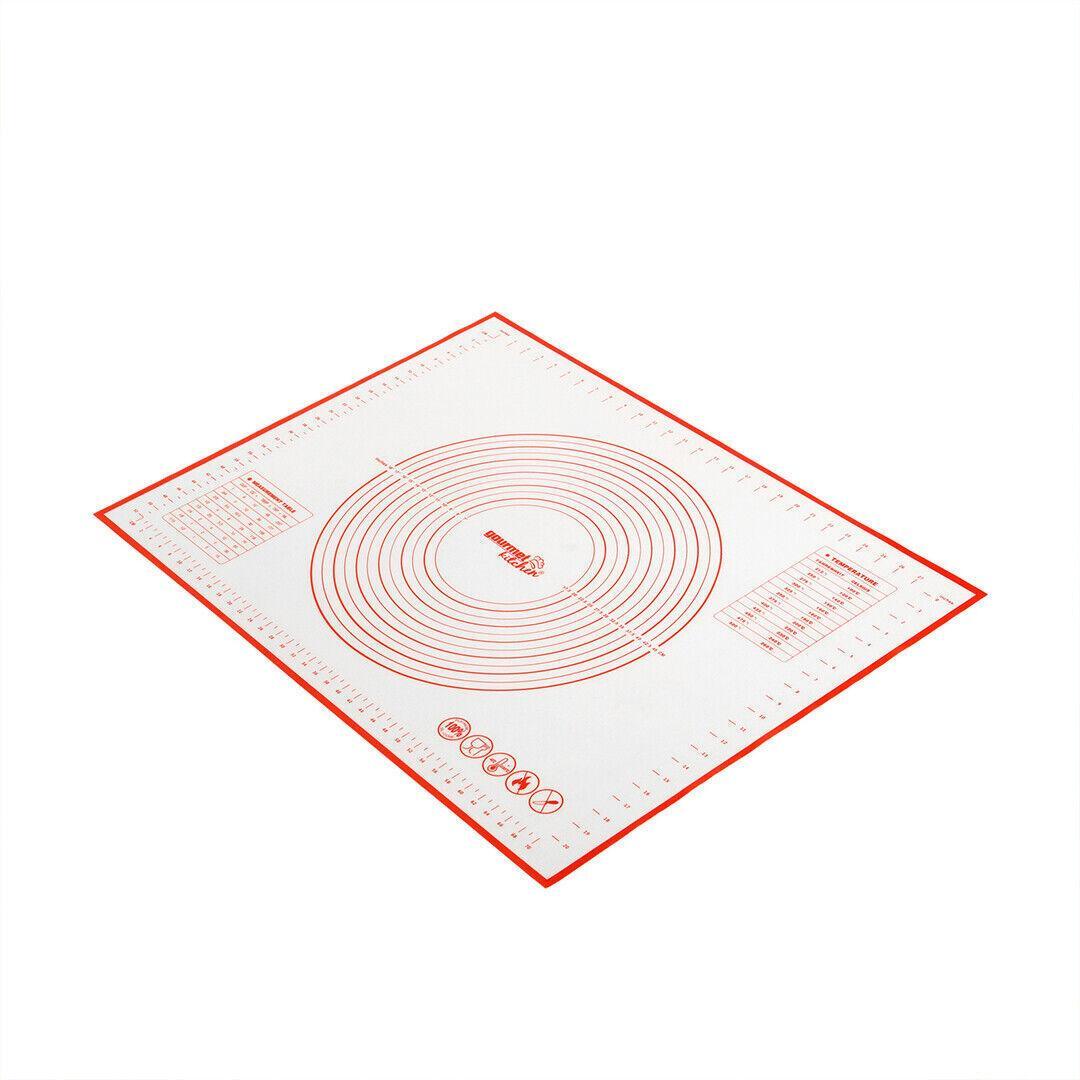 Non-Stick Silicone Baking Mat Rolling Cake Dough Scale Pastry Clay Fondant Sheet - Red 80*60cm 8