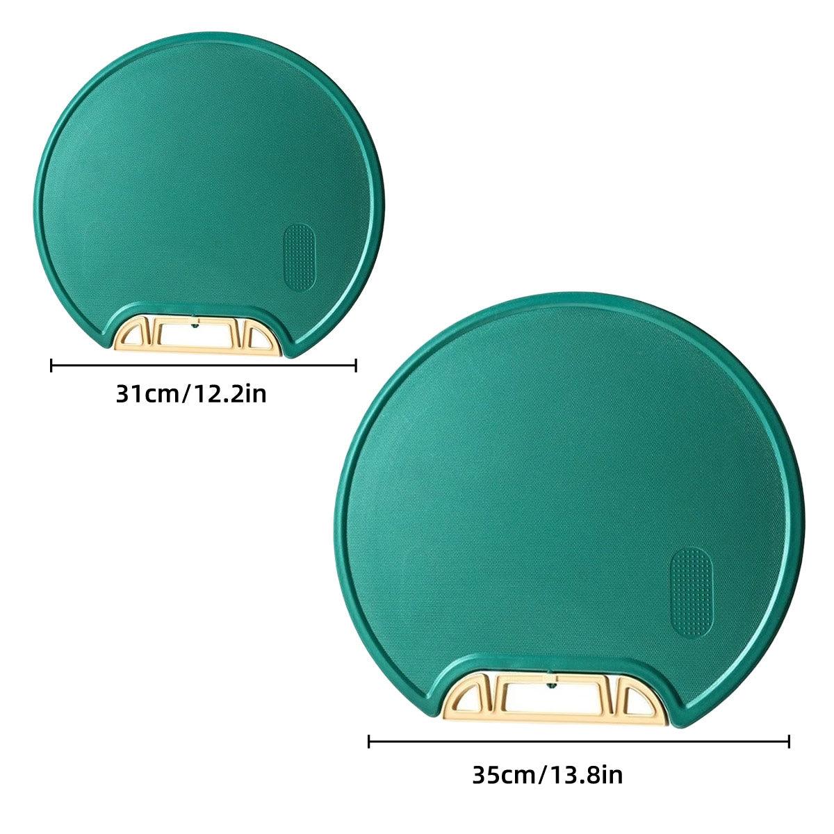 Round Green Plastic Kitchen Chopping Board Household Food Cutting Board Tool - 35cm 3