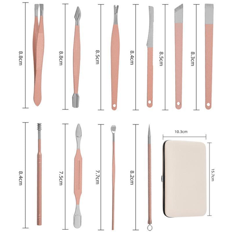 18 Piece Rose Gold Stainless Steel Manicure Pedicure Set With Travel Case 4