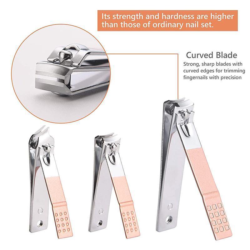 18 Piece Rose Gold Stainless Steel Manicure Pedicure Set With Travel Case 5