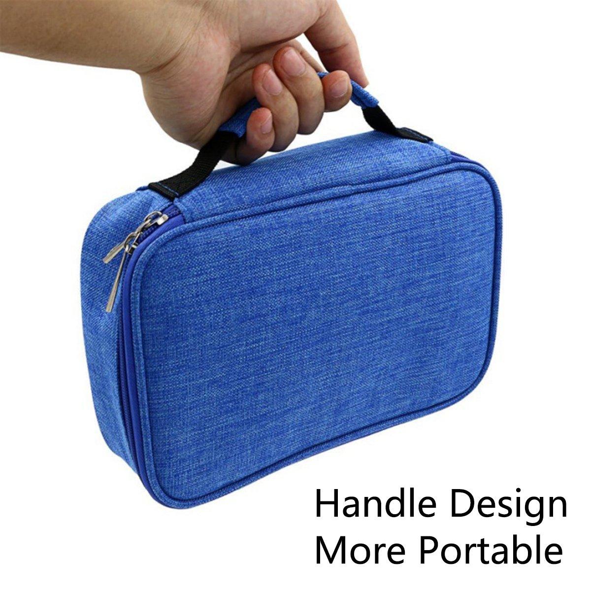 Large Capacity Waterproof Pen Pouch Pencil Case Student Stationery Storage Bag - Blue 5
