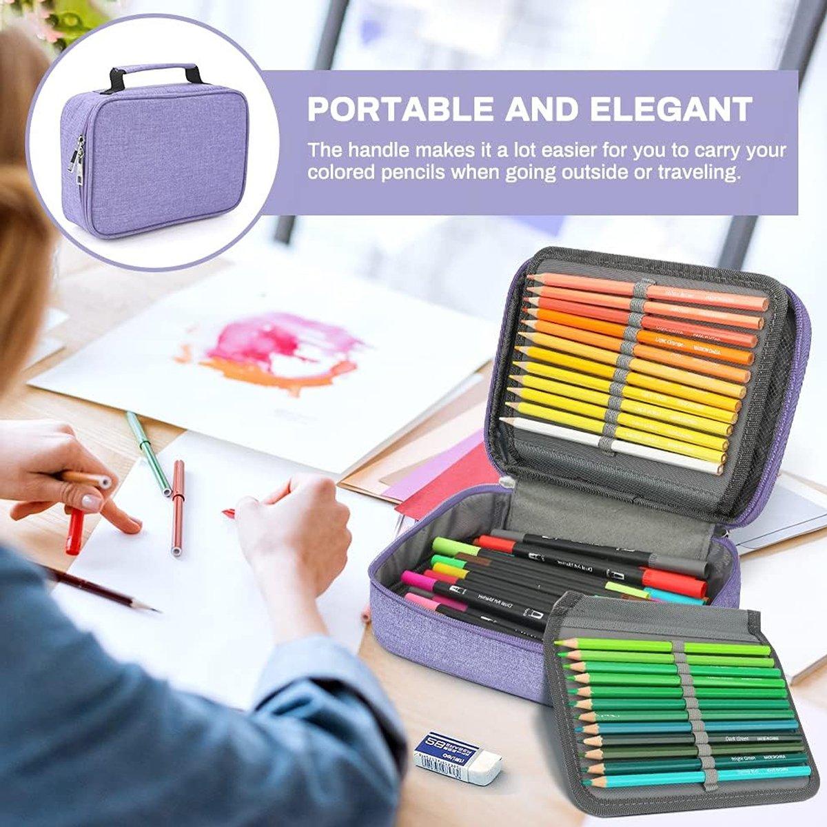 Large Capacity Waterproof Pen Pouch Pencil Case Student Stationery Storage Bag - Purple 4