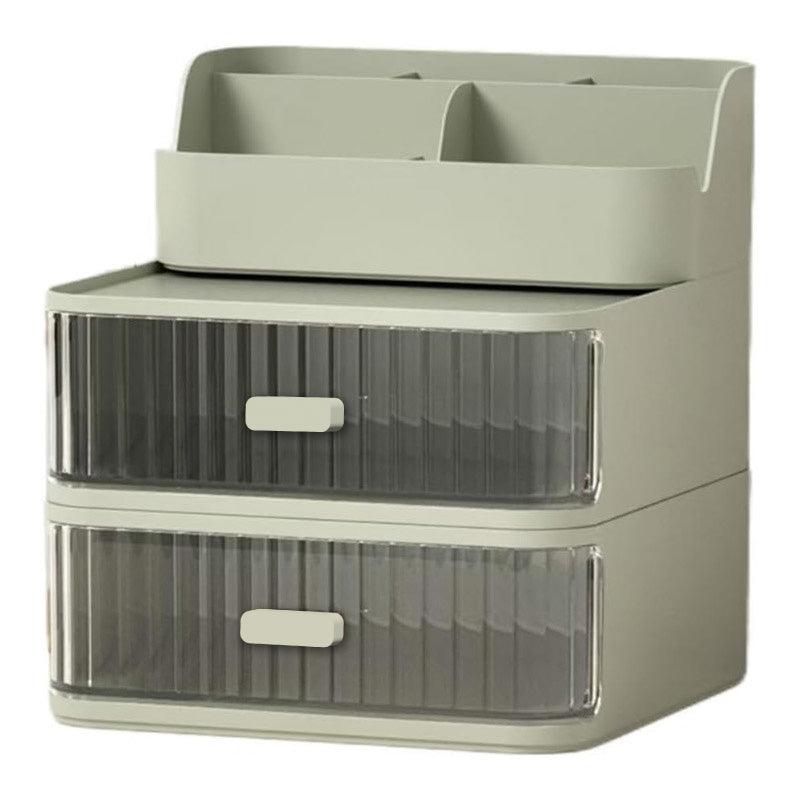 Drawer Storage Box Stationery Cosmetic Organizer Multi Purpose Desktop Holder - Green 6