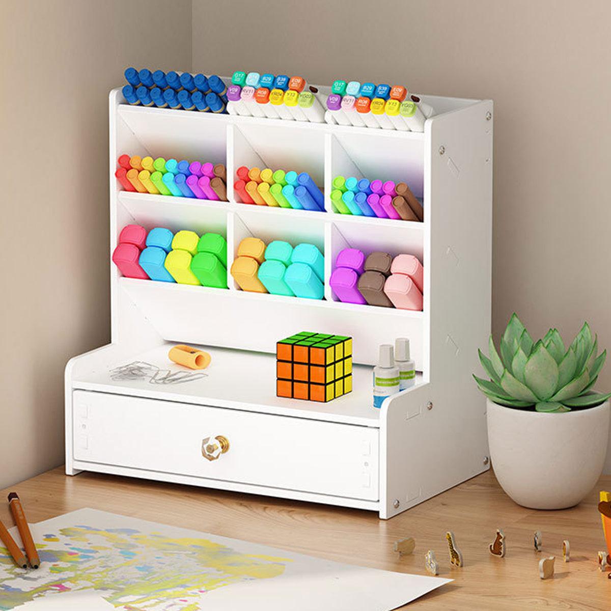 Office Desk Organizer Storage Drawer Pen Pencil Holder DIY Case Storage Rack 4